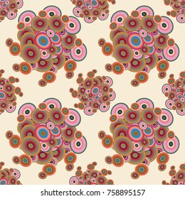 Abstract seamless pattern with randomly bright colored overlapping circles, dots. Abstract background with little circles for your business artwork.