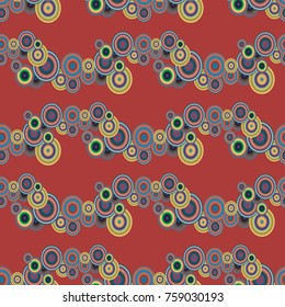 Abstract seamless pattern with randomly bright colored overlapping circles, dots. Abstract background with little circles for your business artwork.