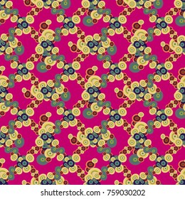 Abstract seamless pattern with randomly bright colored overlapping circles, dots. Abstract background with little circles for your artwork.