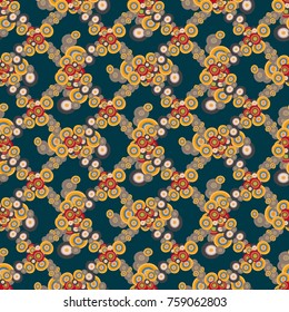 Abstract seamless pattern with randomly bright colored overlapping circles, dots. Abstract background with little circles for your artwork.