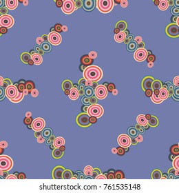 Abstract seamless pattern with randomly bright colored overlapping circles, dots. Abstract background with little circles for your business artwork.