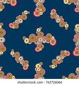 Abstract seamless pattern with randomly bright colored overlapping circles, dots. Abstract background with little circles for your business artwork.