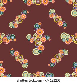 Abstract seamless pattern with randomly bright colored overlapping circles, dots. Abstract background with little circles for your business artwork.