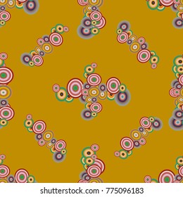 Abstract seamless pattern with randomly bright colored overlapping circles, dots. Abstract background with little circles for your business artwork.