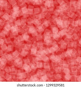Abstract seamless pattern of randomly distributed translucent squares in light red colors
