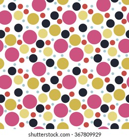 Abstract seamless pattern with randomly dots. Abstract background with circles. Vector illustration.