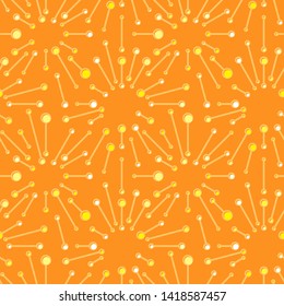 Abstract seamless pattern with rays and lines on colored background. Simple vector ornament for textile, wrapping paper, prints, fabric, wallpaper, web etc.