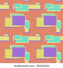 Abstract seamless pattern with rectangles. Colorful  background for creating card, web page background, wallpaper and textile.