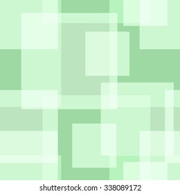 Abstract seamless pattern with rectangles. Green background for creating card, web page background, wallpaper and textile.