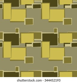 Abstract seamless pattern with rectangles. Green background for creating card, web page background, wallpaper and textile.