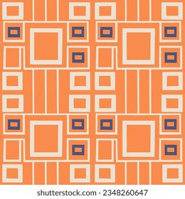 Abstract seamless pattern with rectangles - hand drawn vector illustration. Flat color design.