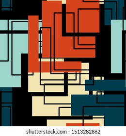 Abstract seamless pattern with rectenguar elements.
