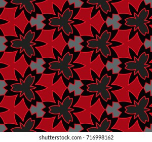 Abstract seamless pattern of red, black, and gray shades