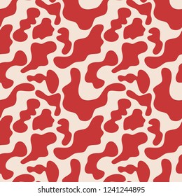 Abstract seamless pattern of red color stains, vector background for wrapping, print, wallpaper, package, web