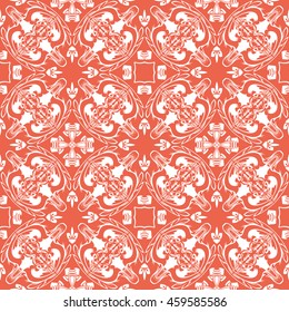 Abstract seamless pattern of red color for wallpapers and background.