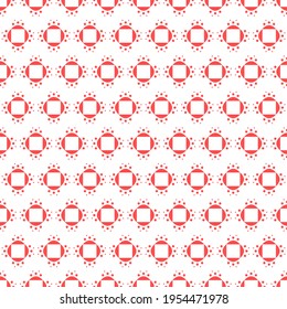 Abstract Seamless Pattern Red Doodle Geometric Figures Background Vector