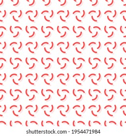Abstract Seamless Pattern Red Doodle Geometric Figures Background Vector