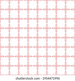 Abstract Seamless Pattern Red Doodle Geometric Figures Background Vector