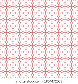 Abstract Seamless Pattern Red Doodle Geometric Figures Background Vector