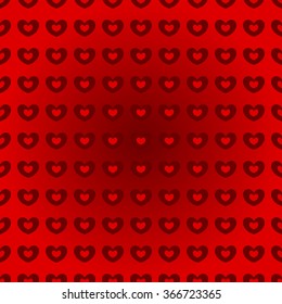Abstract seamless pattern with red hearts for Valentine's day, weddings, love and romantic events.