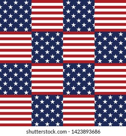 Abstract seamless pattern with red lines and blue stars - Vector
