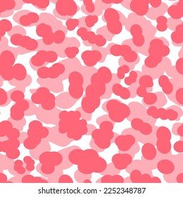 Abstract seamless pattern of red and pink colors or camouflage print.