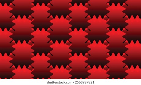 Abstract seamless pattern with red starburst shapes. Geometric design for background, texture, or wallpaper.