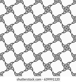 Abstract seamless pattern. Regular repeating swirling geometric shapes. Minimalist simple ornament. Vector background.