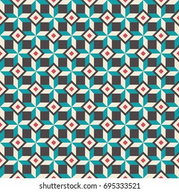 Abstract seamless pattern. Regularly repeating geometric ornament. Modern stylish texture. Flat design. Vector color background.