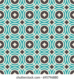 Abstract seamless pattern. Regularly repeating geometric ornament. Modern stylish texture. Vector color background.