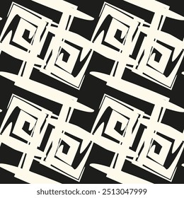 motif Abstrait harmonieux. Fond de coups de brosse à répétition.Texture de ligne grunge. Rhombus géométrique répétitif pour les impressions de conception.Illustration vectorielle