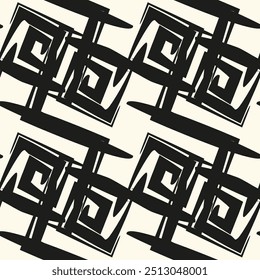 motif Abstrait harmonieux. Fond de coups de brosse à répétition.Texture de ligne grunge. Rhombus géométrique répétitif pour les impressions de conception.Illustration vectorielle