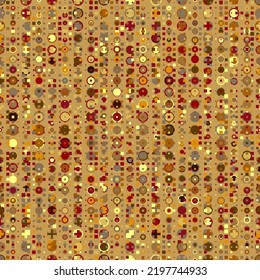 Abstract seamless pattern. Repeated art background. Klimt style in yellow color. Repeating modern texture for design prints. Repeat grunge gustav patern. Clash painting effect. Vector illustration