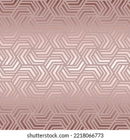 Abstract seamless pattern. Repeated beauty background. Elegant design for prints. Repeating geometry printed. Repeat glam texture. Geometric rose gold printing. Marble foil effect. Vector illustration