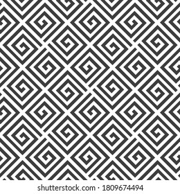 Abstract seamless pattern. Repeating Greek motif. Modern stylish texture. Ornamental texture, striped elements. Vector monochrome background with bold meander.