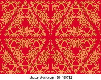 Abstract seamless pattern. Repeating ornament for packaging design, textile prints, wallpapers. Vector illustration Vector illustration