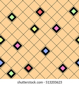 Abstract seamless pattern, retro background, fashion colorful fabric, spring texture