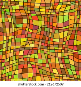 Abstract seamless pattern in retro ethnic style. Irregular, wavy cell, hippie pattern, vector.
