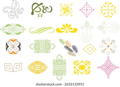 Abstract seamless pattern with retro floral shapes in warm orange brown and tan colors.