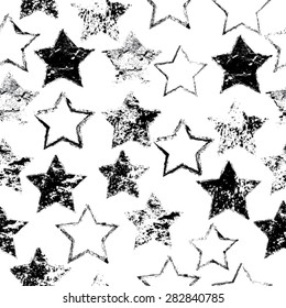 Abstract Seamless Pattern. Retro Stars. Vector Illustration. 