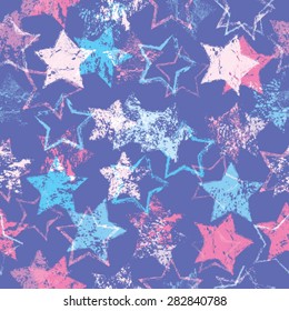 Abstract Seamless Pattern. Retro Stars. Vector Illustration. 
