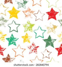 Abstract Seamless Pattern. Retro Stars. Vector Illustration. 
