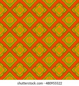 Abstract seamless pattern with rhombus in autumn colors. This pattern can be used in the design of textile, printing on paper, covers, cards and as a design element.