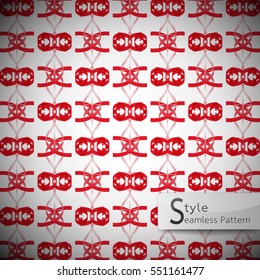 abstract seamless pattern ribbon bow red vintage geometric vector illustration