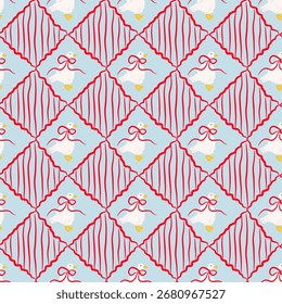 abstract seamless pattern with ribbon goose