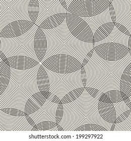 Abstract seamless pattern of rings. Vector illustration.
