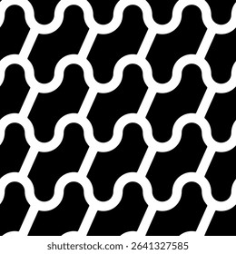 Abstract seamless pattern with roof tiles - hand drawn black and white vector illustration.