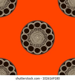 Abstract seamless pattern with round decorative elements made in vector.Texture can be used for web site background,banner,textile and wallpaper designs.