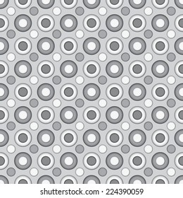 Abstract seamless pattern with round elements in gray colors