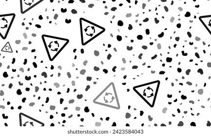 Resumen de patrón sin fisuras con signos de rotonda. Fondo creativo de leopardo. Ilustración del vector sobre fondo blanco